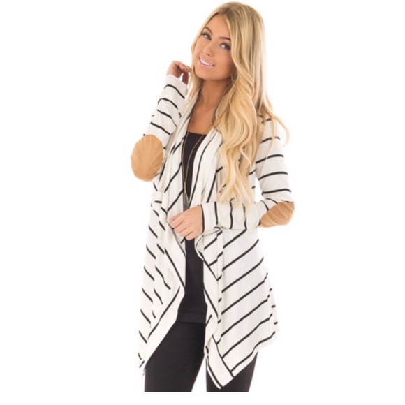 Ivory Cardigan w/Camel Suede Patch Sz Sm - Picture 1 of 12